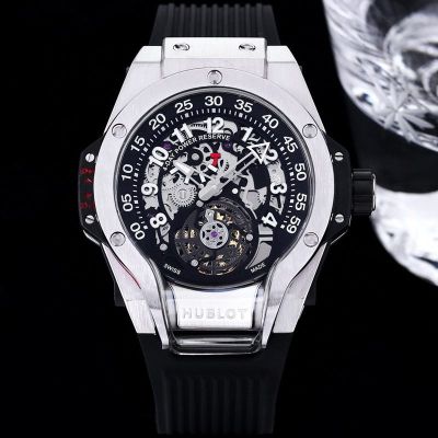 Hublot geneve chronograph black MP-13 Silver steel case diameter 44mm Watch